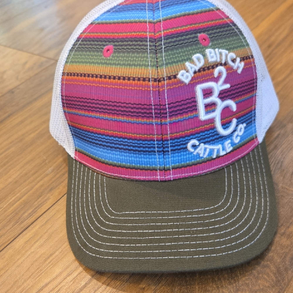 Striped Multicolor Cap with Mesh Back